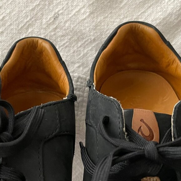 Men's Olukai Huaka'I Li Black Nubuck Leather Shoes, Size 12 - Picture 10 of 14